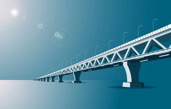 孟加拉国Padma桥3D矢量图解 — 图库矢量图片