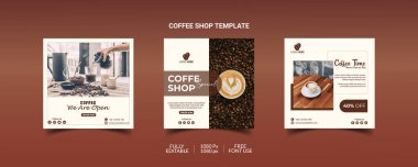 Cafe Shop poster sanatı için yaratıcı şablon tasarımı