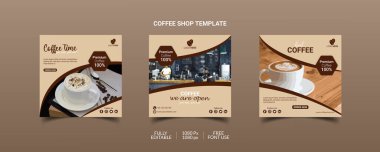 Cafe Shop poster sanatı için yaratıcı şablon tasarımı