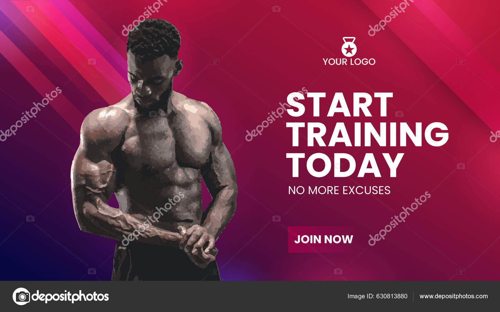 Gym Fitness Social Media Post Youtube Thumnail Design Template Premium