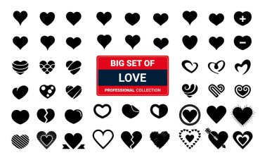 Elle çizilmiş kalpler. Sevgililer Günü için tasarım ögeleri.