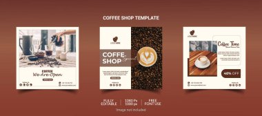 Lezzetli Kahve Sosyal Medya postası, Kahve Sosyal Medya Şablonu, Kahve Dükkanı Sosyal Medya Şablonu