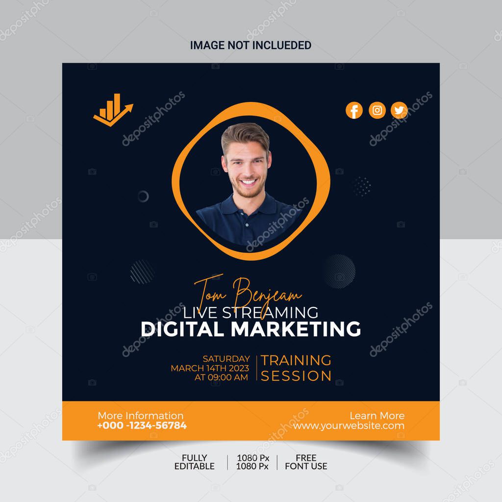 Social media post template design for banner poster vector art