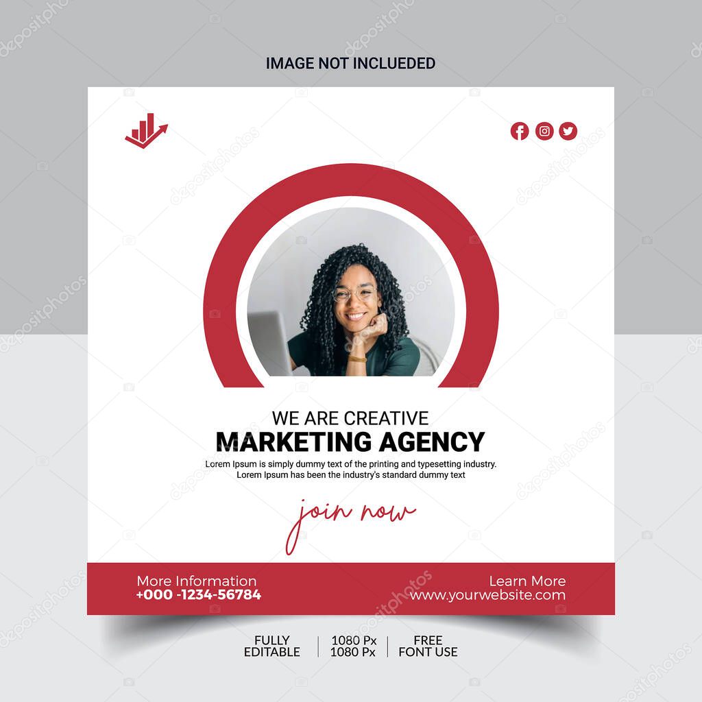 Social media post template design for banner poster vector art