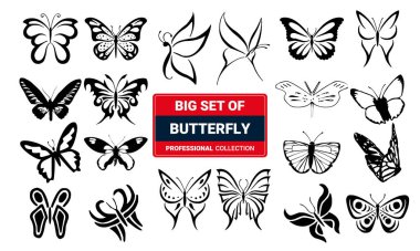 Kelebekler beyaz arka planda izole edilmiştir. Çocuklar için bahar paleti olan sevimli kelebek vektörü.