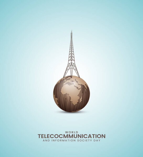 Telecommunication day design for banner poster vector art 3D illustration