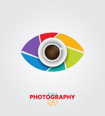 Dünya Fotoğraf Günü. 3B illüstrasyon.