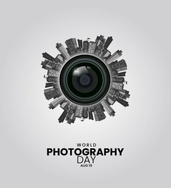 Dünya Fotoğraf Günü. 3B illüstrasyon.