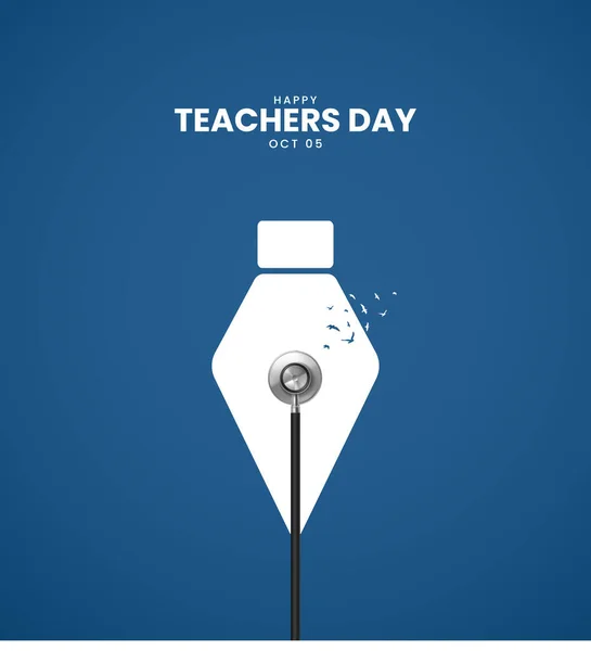 Happy Teachers Day. Design for banner poster vector art. 3D Illustration