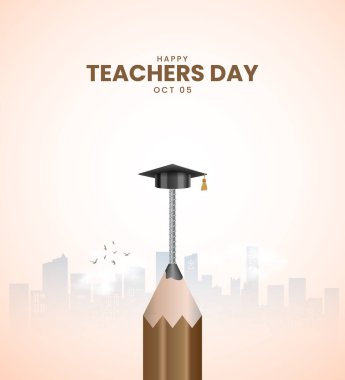 Öğretmenler Günün kutlu olsun. Afiş poster sanatı için tasarım. 3B Görüntü