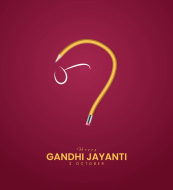 Mutlu Gandi Jayanti, Yaratıcı Gandi jayanti sosyal medya posteri, Gandi.