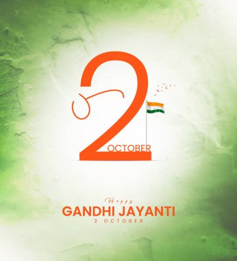 Mutlu Gandi Jayanti, Yaratıcı Gandi jayanti sosyal medya posteri, Gandi.