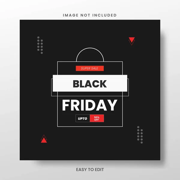 Creative Black Friday Продажу Социальных Медиа Шаблон Пост Плакат Черной — стоковый вектор