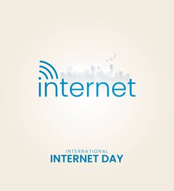 Uluslararası internet günü. Sancak, poster, 3D İllüstrasyon için İnternet Gündüz Yaratıcı Konsept Tasarımı.