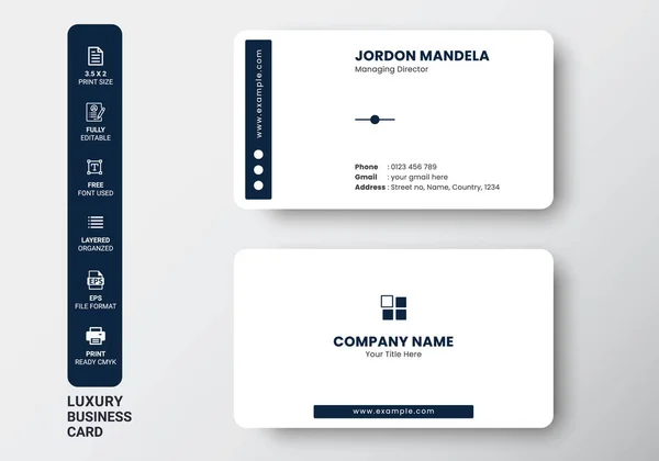 Creative Business Card Mallar Professional Luxury Minimal Modern Dubbelsidigt Visitkort — Stock vektor