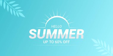 Yaz indirimi. Renkli bir geçmiş. Yaz indirimi yaratıcı reklamları. Pankart için yaz indirimi tasarımı, poster 3D İllüstrasyon