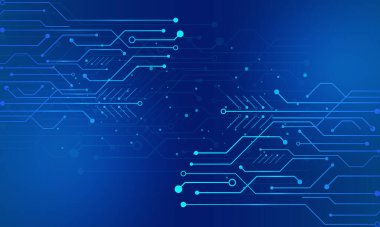 Mavi renk soyut arkaplan. Neon ışığı ve soyut çizgi arkaplanı. Teknoloji ve Satır Arkaplanı