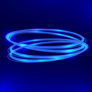 Neon ışıklar ve flaşın güzel renkli ışık efekti. Mavi arka plan uçan elementler Neo ışık arkaplanı.