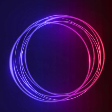 Neon ışıklı ışıkların ve flaşlı soyut arka plan uçan elementlerin güzel renkli ışık efektleri. Neon arkaplanı.