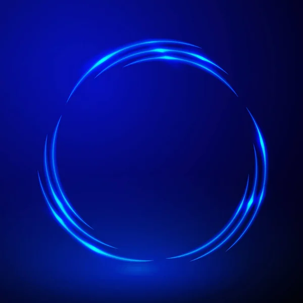 Neon ışıklar ve flaşın güzel renkli ışık efekti. Mavi arka plan uçan elementler Neo ışık arkaplanı.