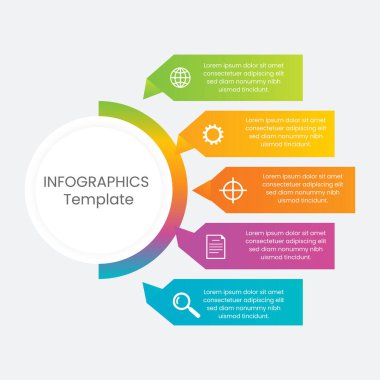 Bilgi elemanları tasarım şablonu, Business Infographic 4 adım veya seçenek web tasarımı için kullanılabilir. Yaratıcı Bilgi Tasarımı.