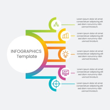 Bilgi elemanları tasarım şablonu, Business Infographic 4 adım veya seçenek web tasarımı için kullanılabilir. Yaratıcı Bilgi Tasarımı.