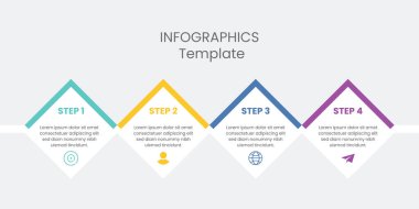 Bilgi elemanları tasarım şablonu, Business Infographic 4 adım veya seçenek web tasarımı için kullanılabilir. Yaratıcı Bilgi Tasarımı.