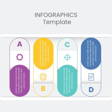 Bilgi elemanları tasarım şablonu, web tasarımı için kullanılabilir. Yaratıcı Bilgi Tasarımı.