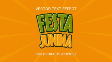 Düzenlenebilir metin efekti Festa Junina 3d Yaratıcı metin efekti.