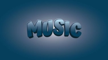 Düzenlenebilir metin efekti Müzik 3d Yaratıcı metin efekti.