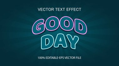 Düzenlenebilir metin efekti İyi Günler 3d Yaratıcı metin efekti.