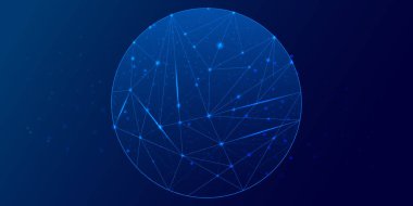 Soyut Oval simge dijital dönüşüm Arkaplanı. 3D Illustration İcat İletileri simgesi arkaplanı. Fütürist mavi, Oval bir simge ile teknoloji arka planı.