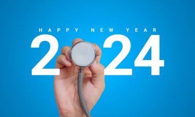 Yeni yıl 2024. Yeni Yıl Yaratıcı Tasarım. Sosyal medya reklamları için yaratıcı yeni yıl 2024 tasarımı.