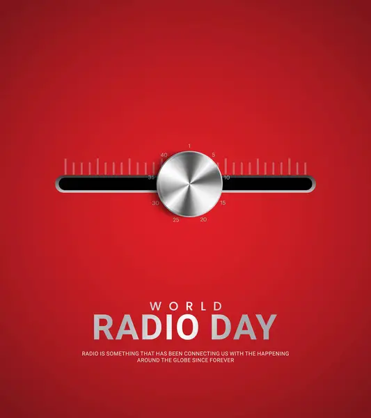 Dünya Radyo Günü sosyal medya afişi için yaratıcı tasarım, poster 3D İllüstrasyon