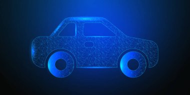 Soyut büyüme sembolü dijital dönüşüm Arkaplanı. Çokgen arkaplan