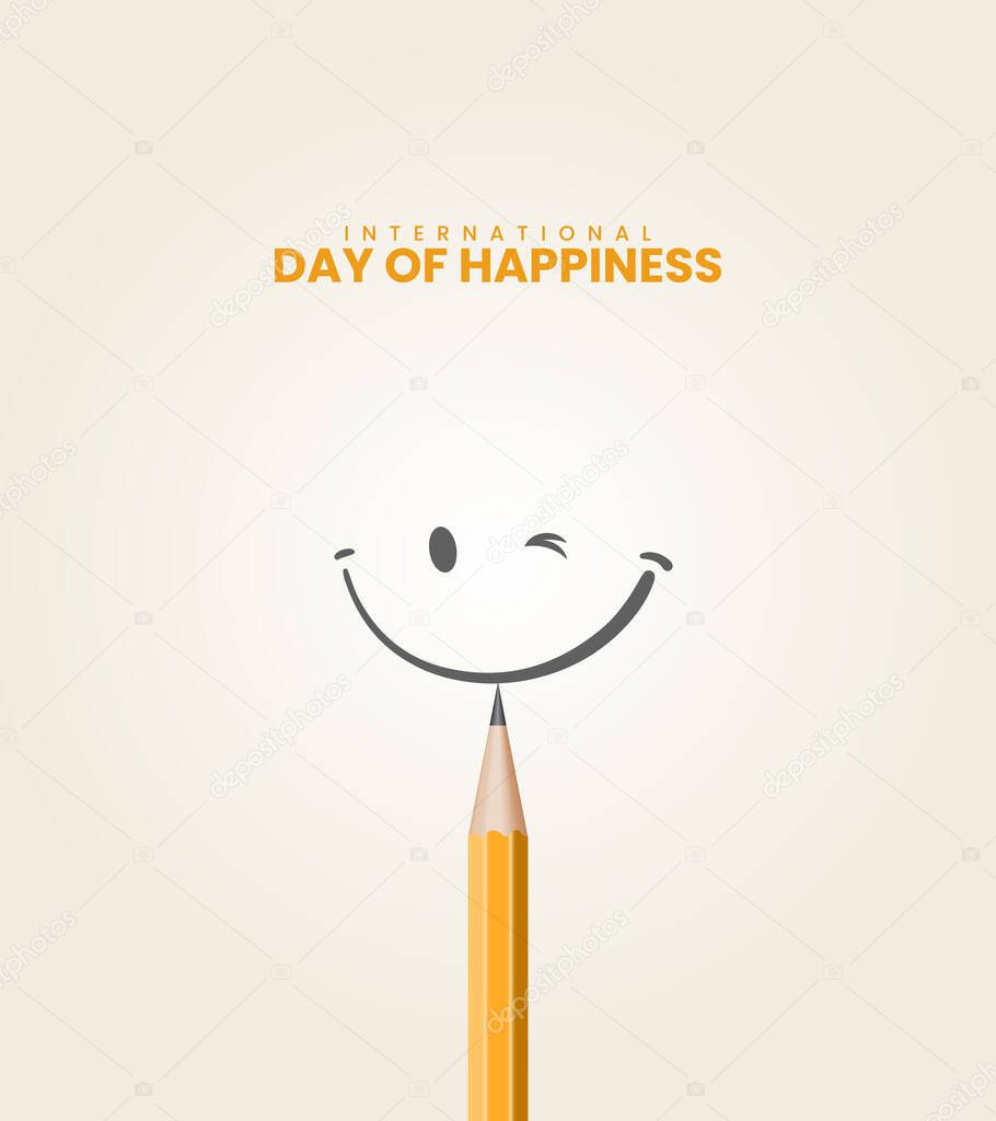 International Day of Happiness. World Happiness Day Creative Design for social media ads.