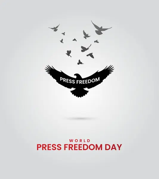 stock vector World Press Freedom Day or World Press Day. Flying freedom birds and pencil concept. 3D illustration