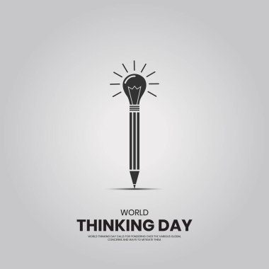 Dünya Düşünme Günü. Düşünme Günü yaratıcı tasarımı.