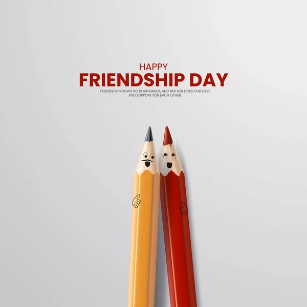 행복한 우정의 미디어 게시물을위한 창조적 우정의 디자인 로열티 프리 스톡 일러스트레이션