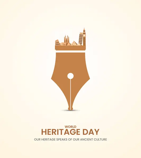 Παγκόσμια Ημέρα Κληρονομιάς Δημιουργικός Σχεδιασμός Ημέρας Πολιτιστικής Κληρονομιάς Για Banner Royalty Free Εικονογραφήσεις Αρχείου