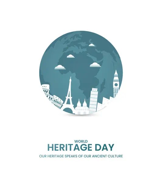 Παγκόσμια Ημέρα Κληρονομιάς Δημιουργικός Σχεδιασμός Ημέρας Πολιτιστικής Κληρονομιάς Για Banner Εικονογράφηση Αρχείου