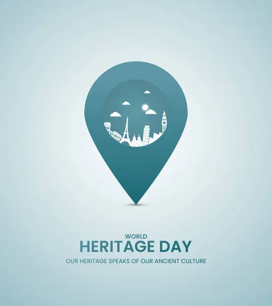 Παγκόσμια Ημέρα Κληρονομιάς Δημιουργικός Σχεδιασμός Ημέρας Πολιτιστικής Κληρονομιάς Για Banner Royalty Free Διανύσματα Αρχείου