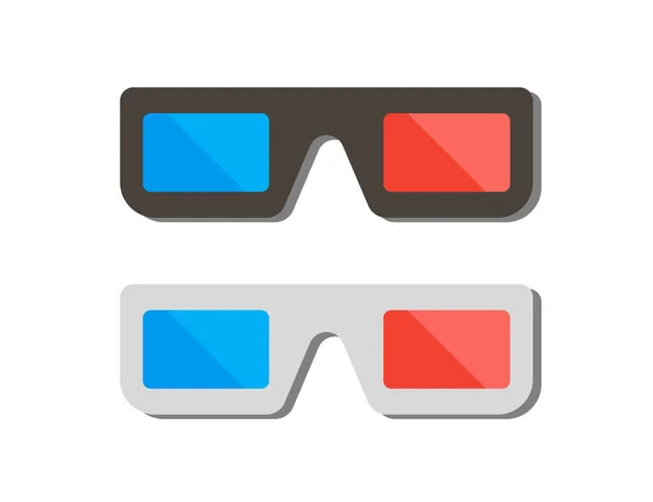 Kino Brille Symbol Symbolbild Papierbrille Zeichenbrille Filmvektor Flach — Stockvektor