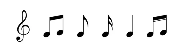 Набір Піктограм Музичних Нот Символ Ілюстрації Елементів Мелодії Знак Музичної — стоковий вектор
