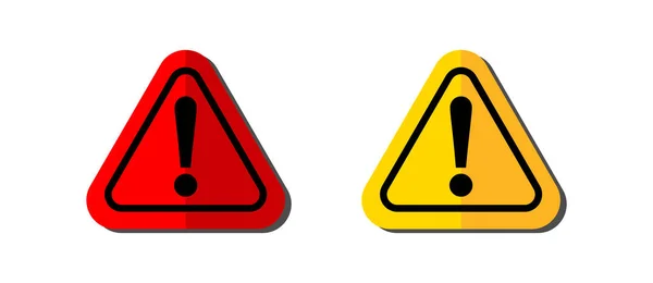 Iconos Precaución Color Rojo Amarillo Advertencia Advertencia Símbolo Ilustración Señal — Vector de stock