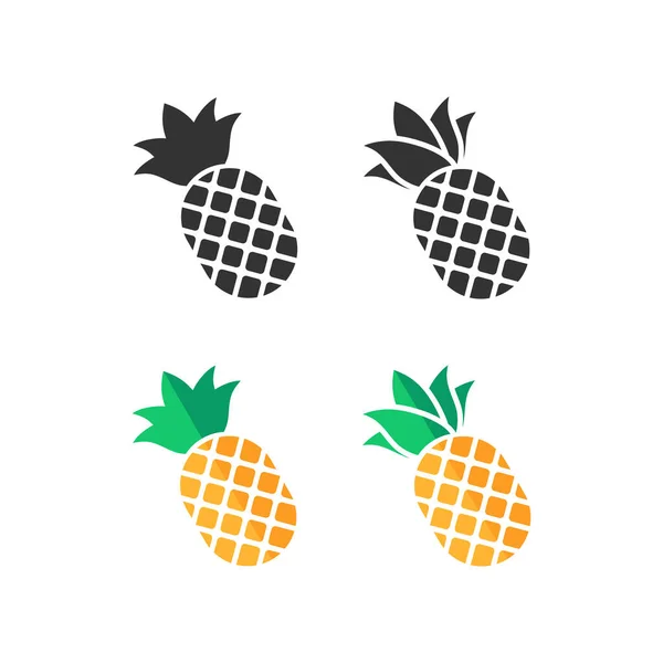 Ikona Ananasowa Symbol Ilustracji Anany Podpisz Egzotyczne Owoce Wektor Płaski — Wektor stockowy