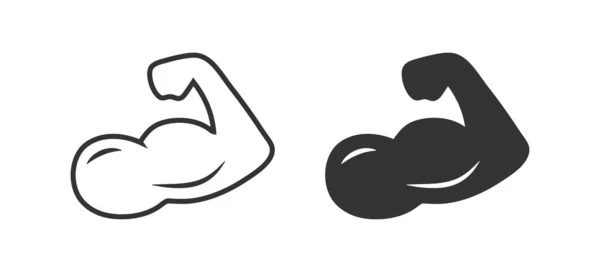 Ikona Biceps Symbol Ilustrace Svalu Ruky Podepsat Vektor Tělocvičny Rovně — Stockový vektor