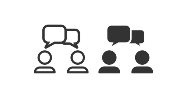 Kommunikationsikone Chat Illustration Symbol Zeichen Gespräch Menschen Vektor Flach — Stockvektor