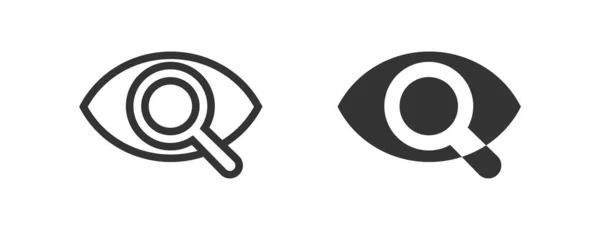 Voorbeeld Icoon Onderzoek Illustratie Symbool Teken Oog Lens Vector Plat — Stockvector