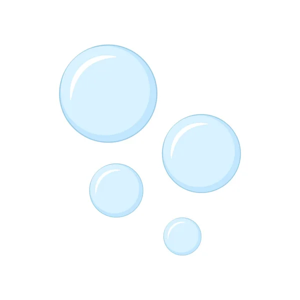 Blaues Blasen Symbol Symbolbild Seifenblase Blasenwasservektor Flach — Stockvektor